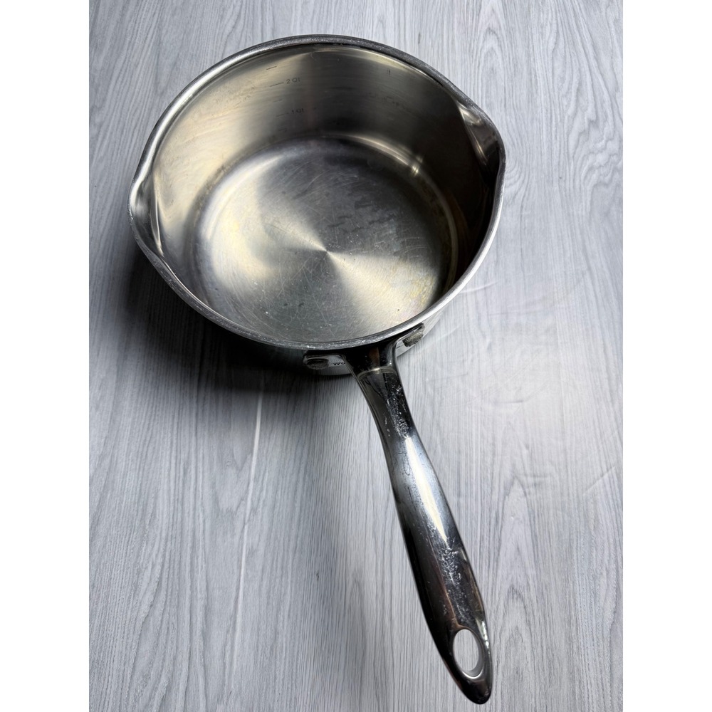 Wolfgang Puck Cafe Collection 3qt Stainless Steel Saucepan Dual Spouts